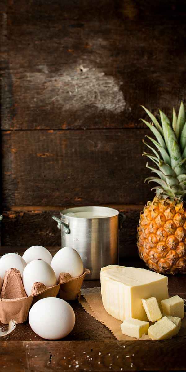 photographe culinaire ingredients tarte ananas